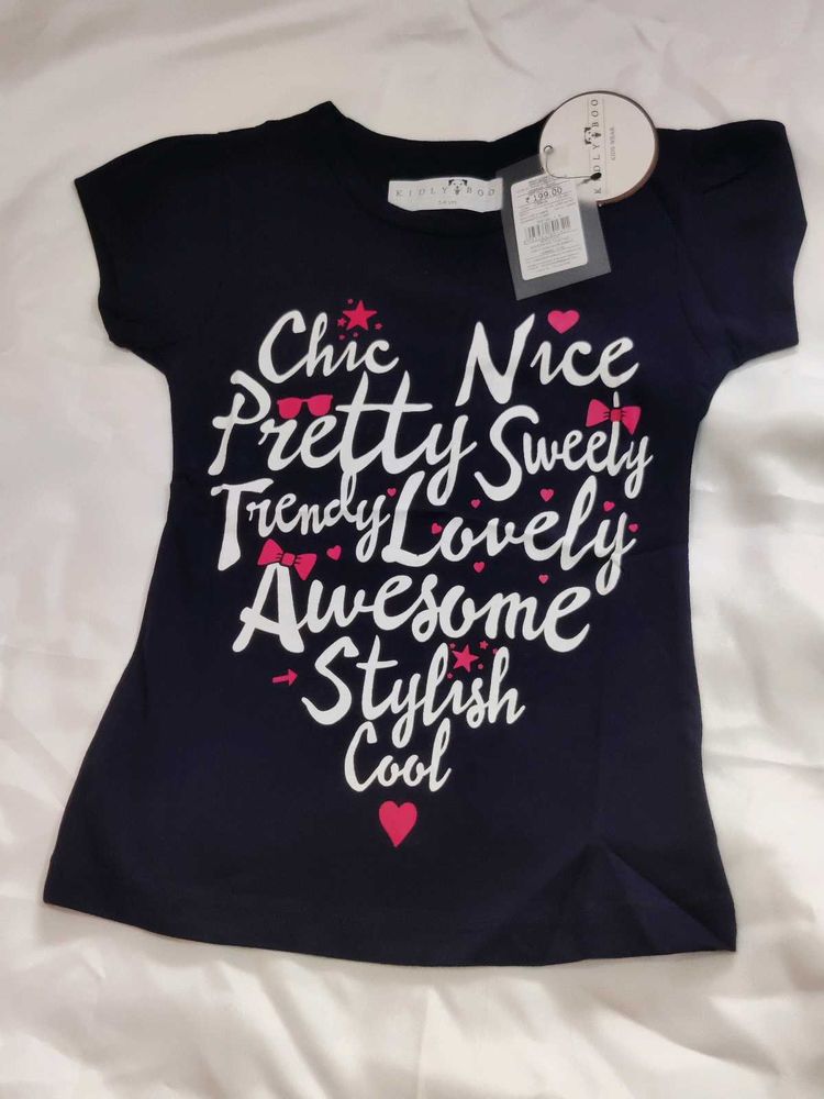 Chic Navy Blue Graphic T-Shirt