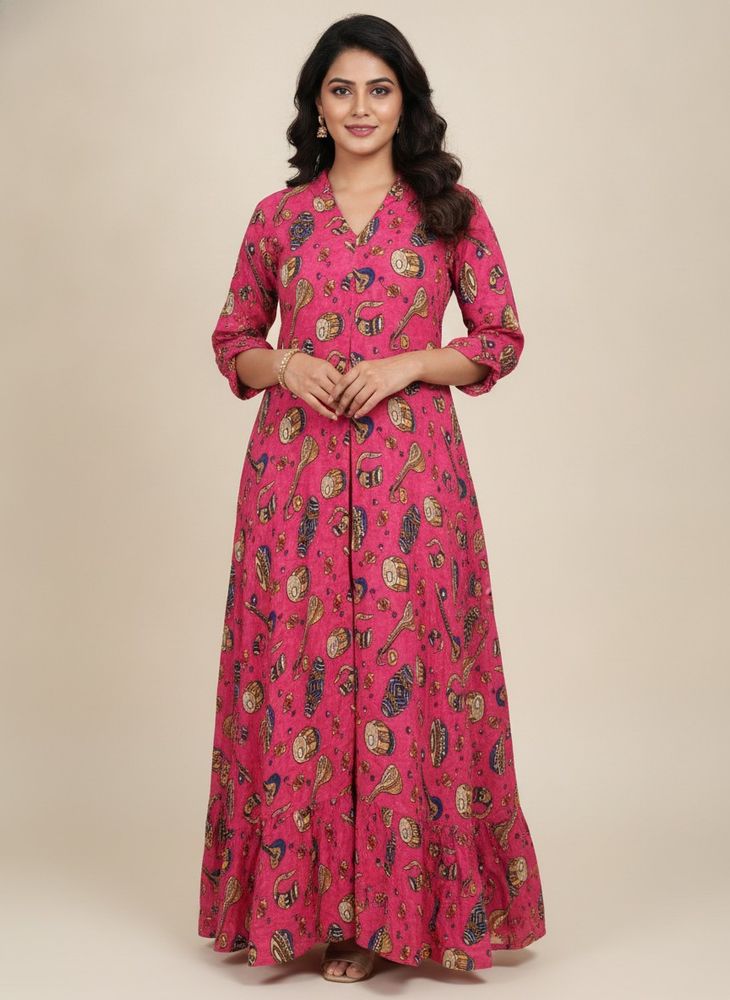 Pink 👗Printed Kurta