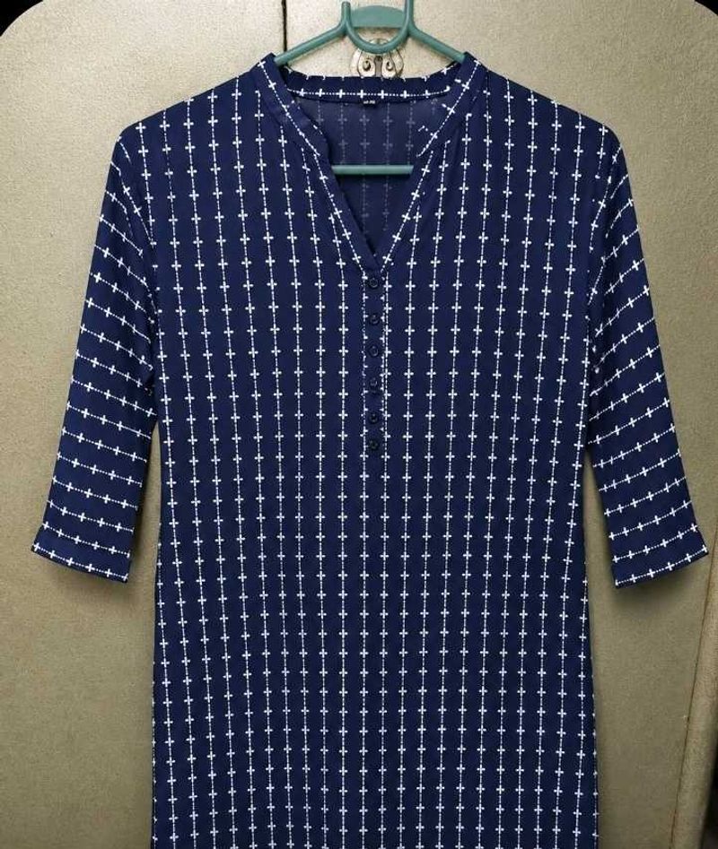 Stylish Navy Blue Printed Kurta