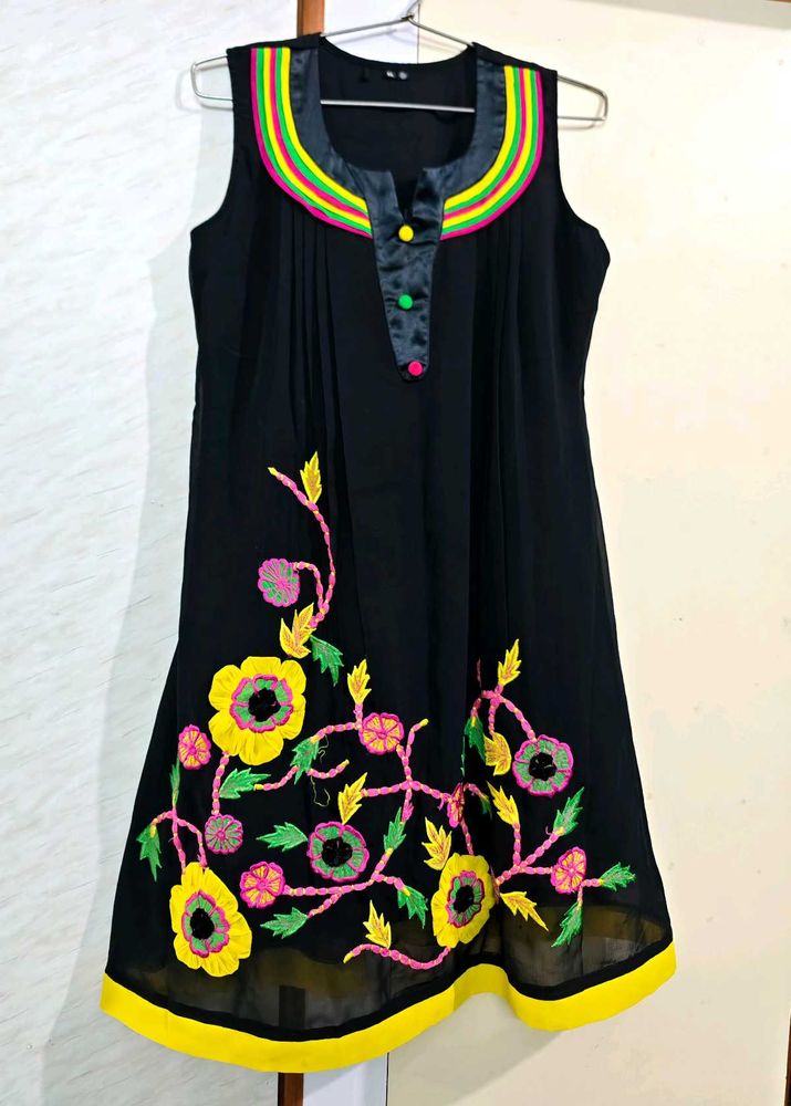 Embroidered Black Kurta 💝🖤