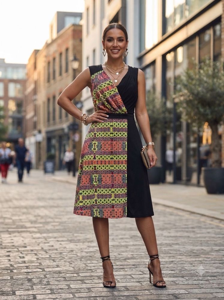BRANDED Pintresty Stylish Geometric Print Dress