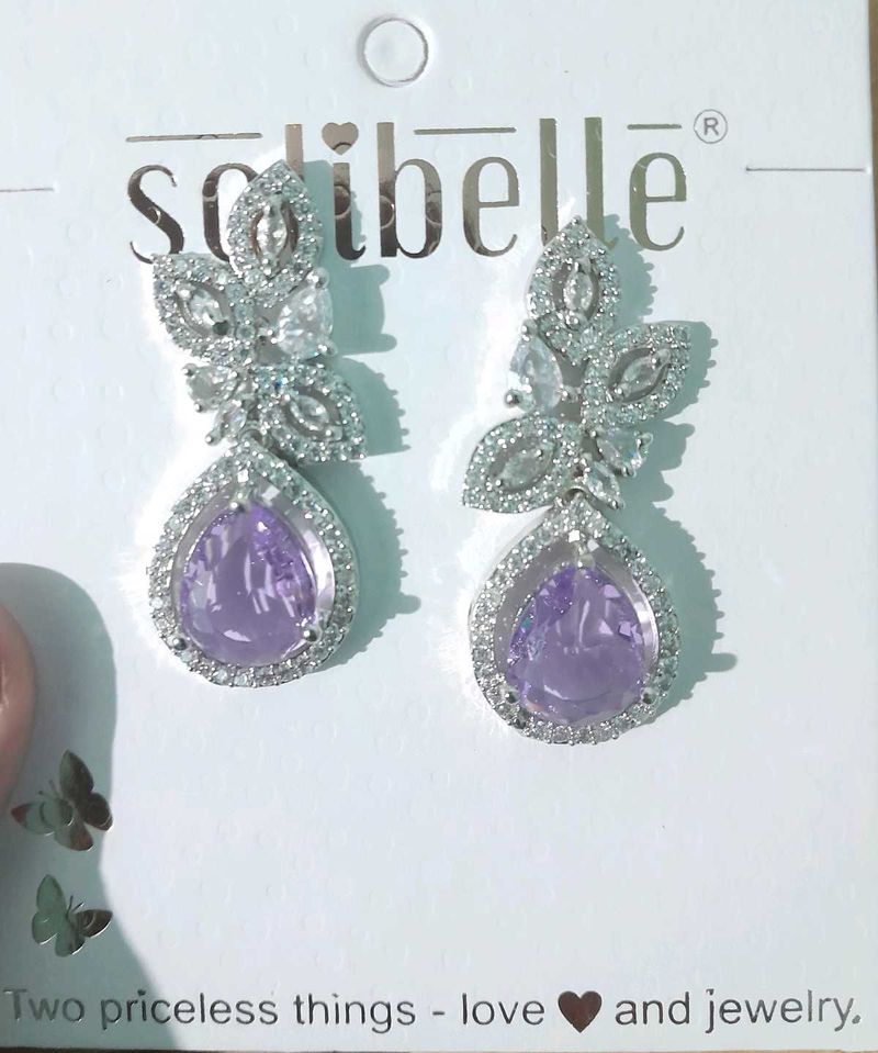 Solibelle Purple Drop Earrings