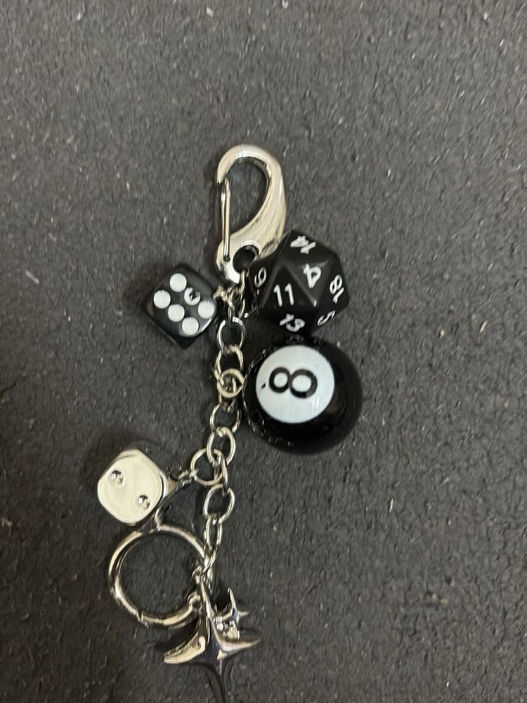 Dice and 8 Ball Keychain