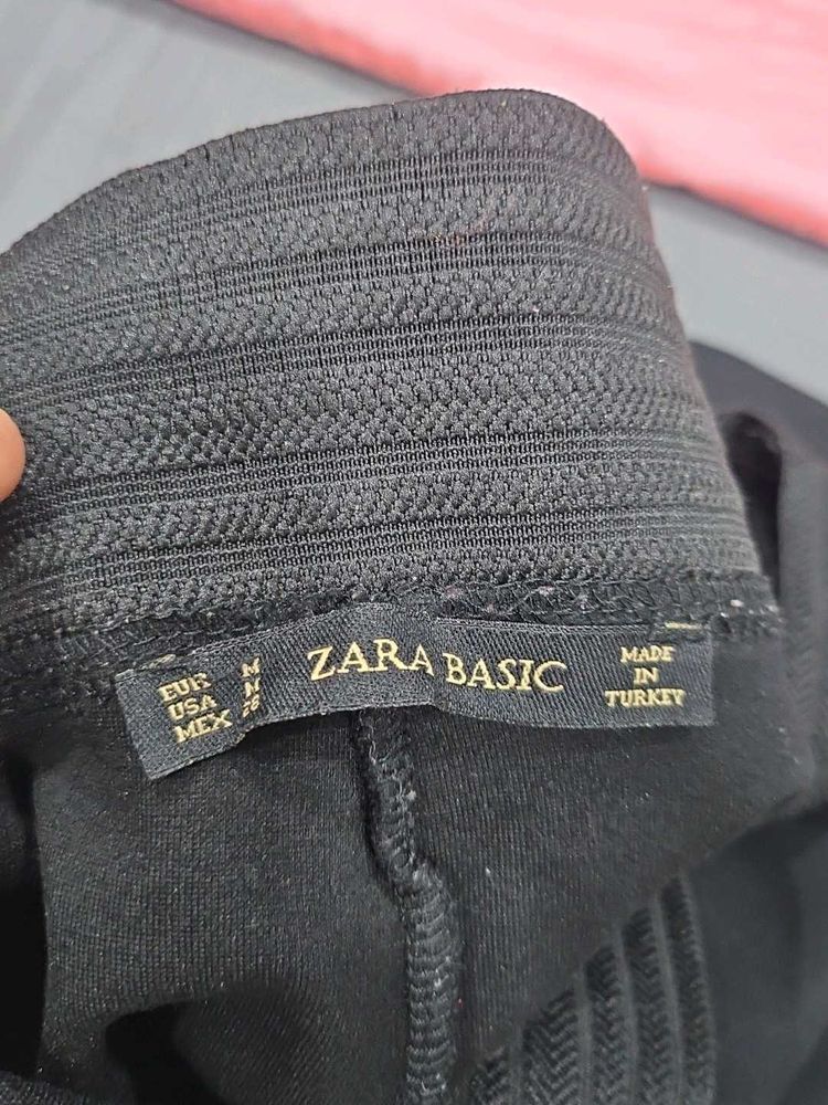Black High-Waist Button Detail Pants
