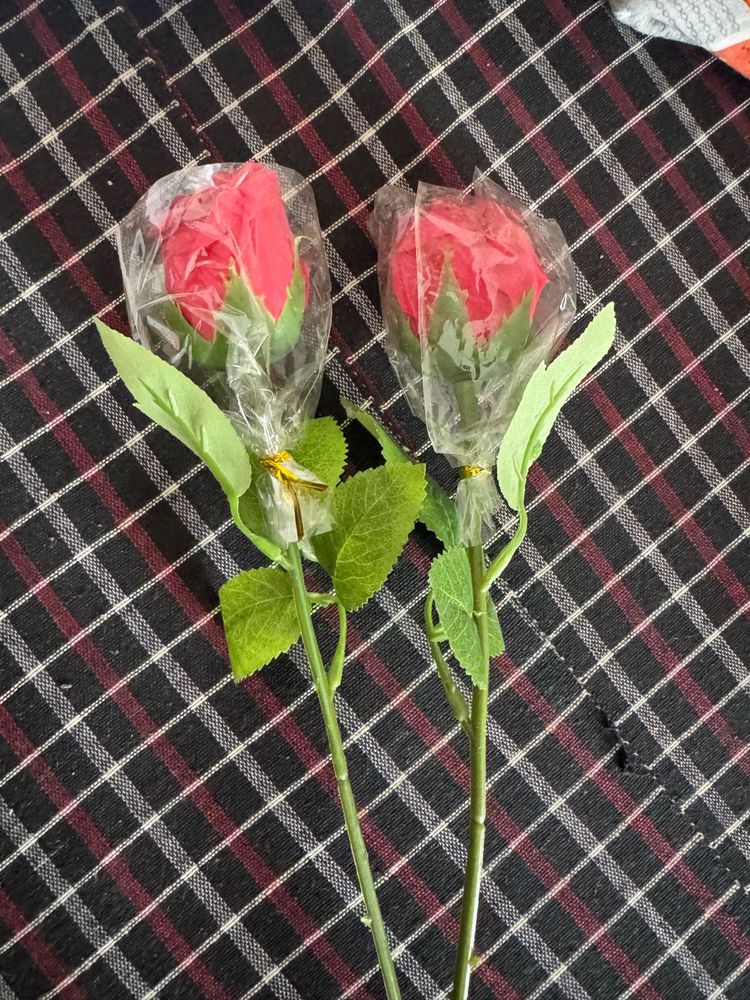 Artificial Red Roses (Set of 2)