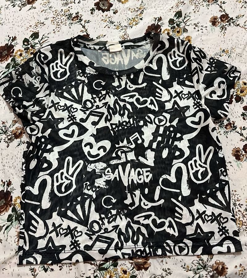 Graffiti Print Graphic T-Shirt
