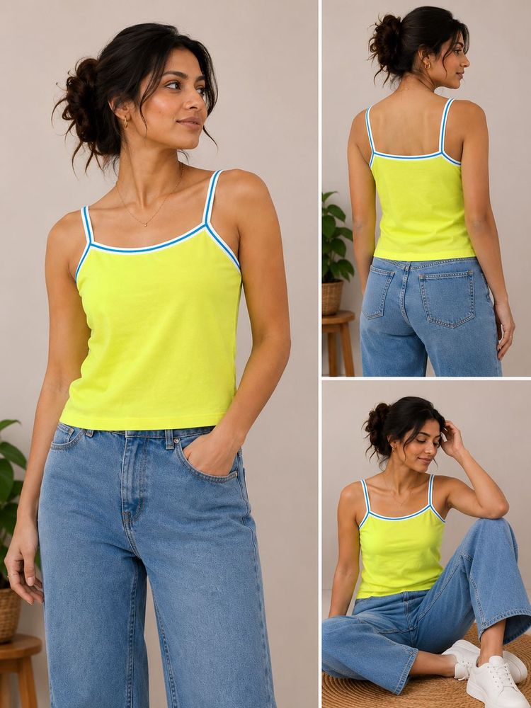 Neon Yellow Spaghetti Strap Tank Top