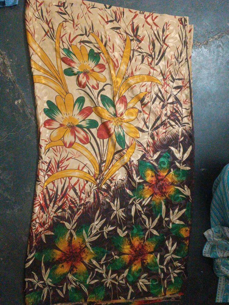 Vibrant Floral Print Saree
