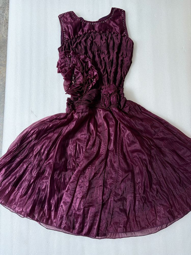 Stunning Ruffled Purple Ethnic Gown