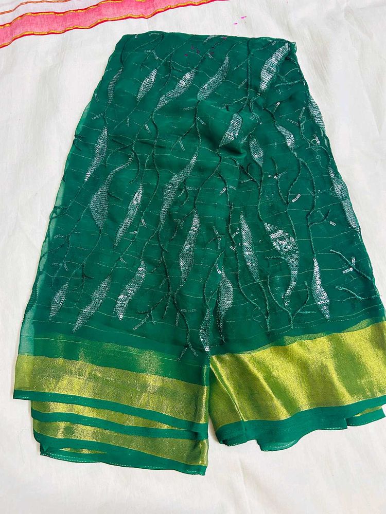 Sequence Work Jari Border Saree