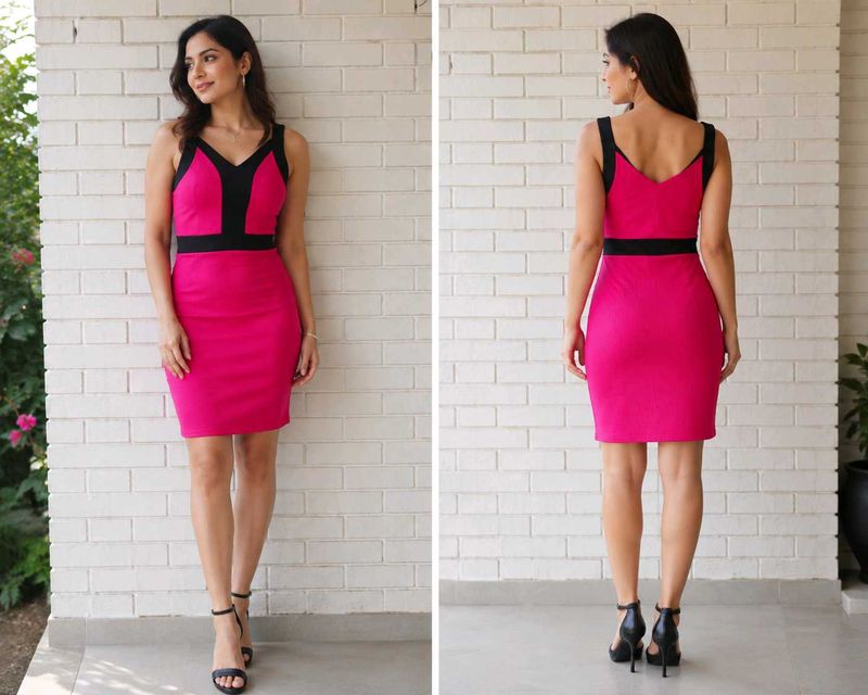 V-Neck Sleeveless Bodycon Dress