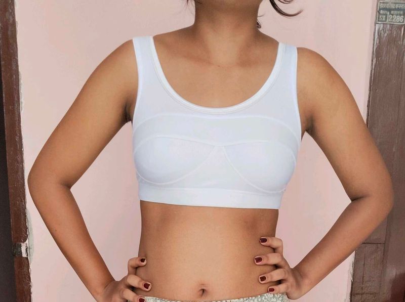 Comfortable White Sports Bra