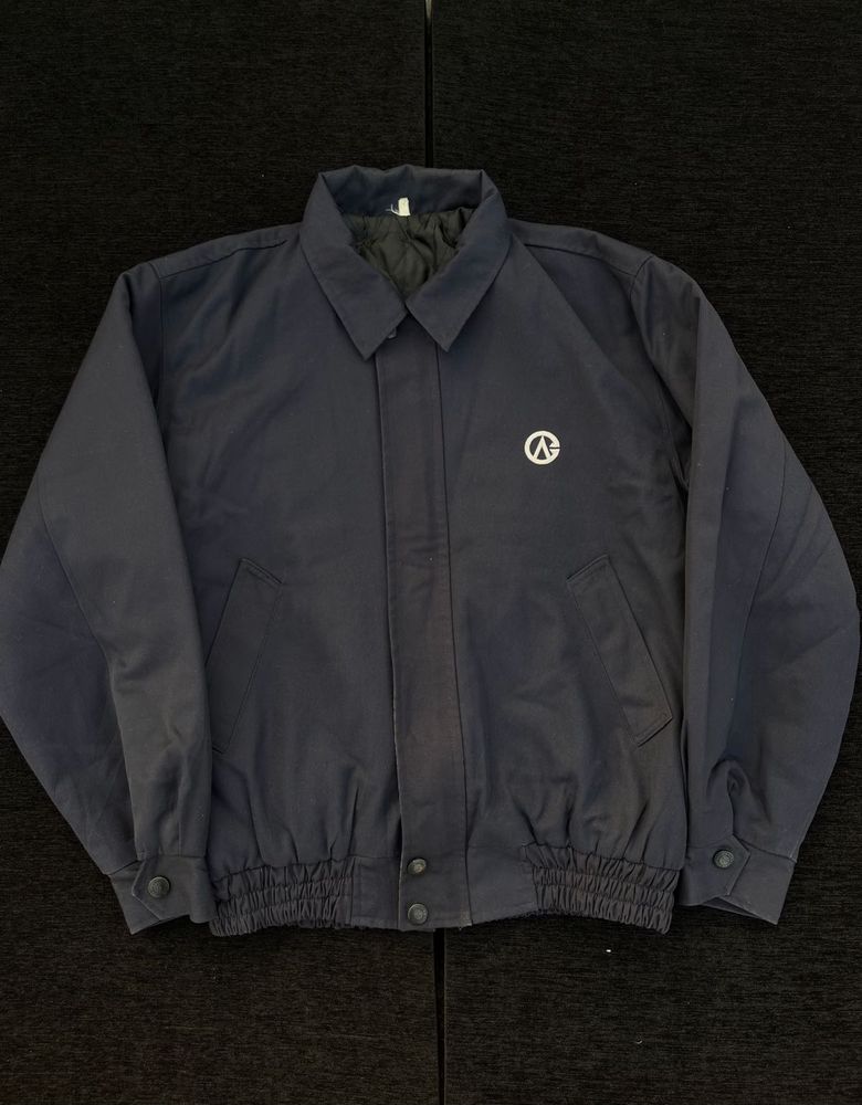 Classic Navy Bomber Jacket with Logo