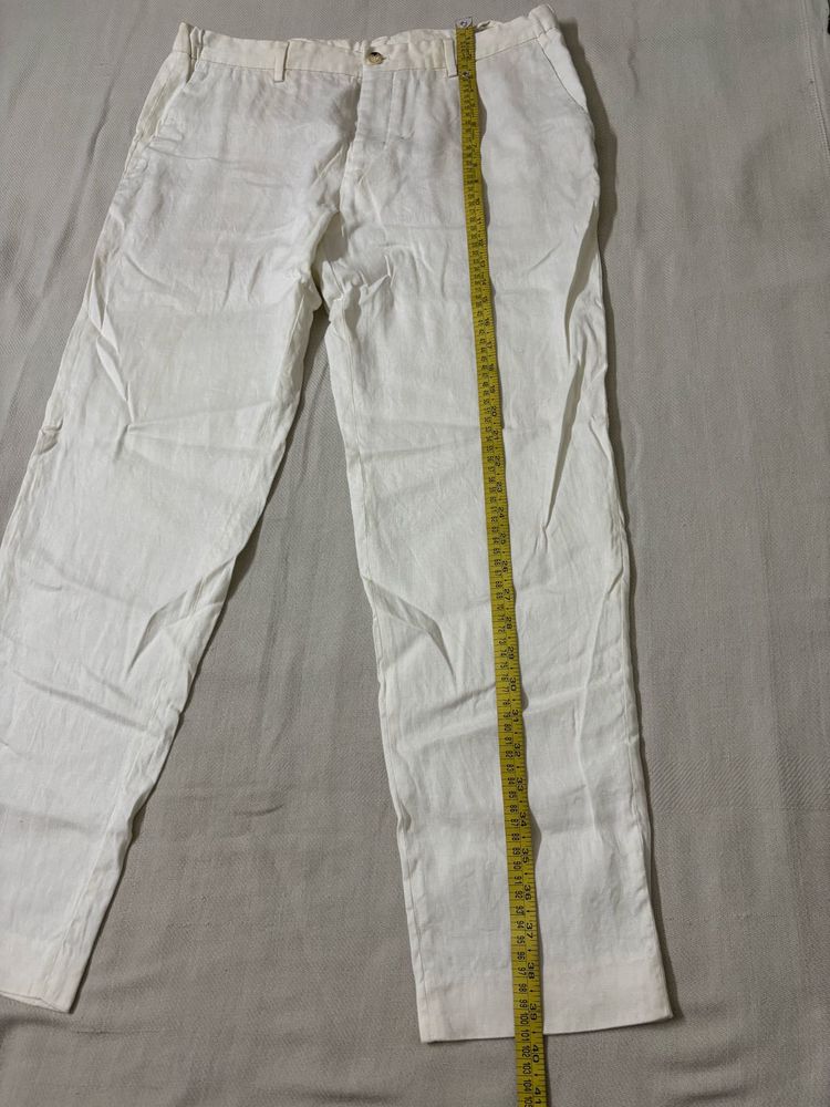 Zara Men's White Linen Pants
