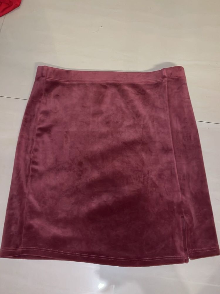 Velvet Mini Skirt