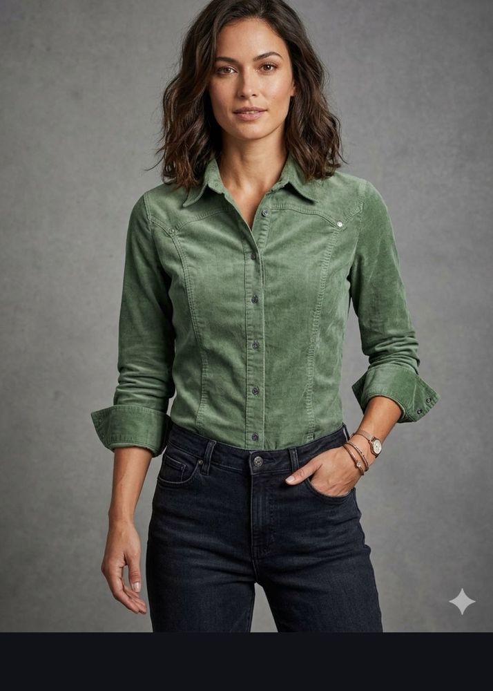 Vintage Mango Corduroy Button-Up Shirt