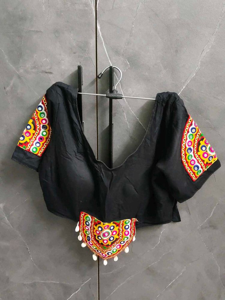 Embroidered Black Blouse