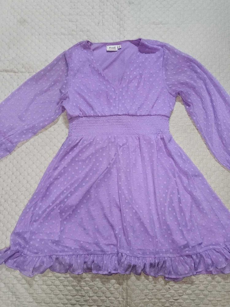 Lavender Swiss Dot Dress