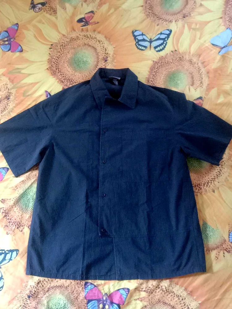 Men's Navy Blue Short Sleeve Shirt