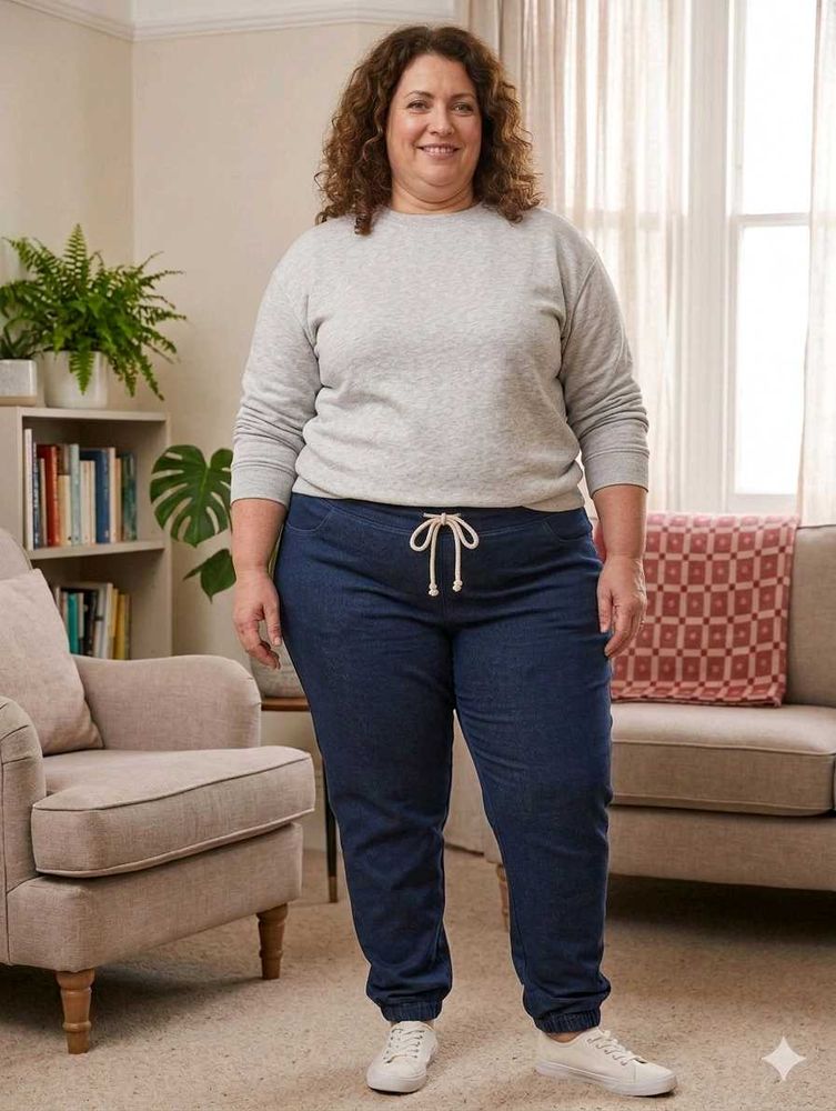 Comfortable Navy Blue Casual Pants Type Pyjama