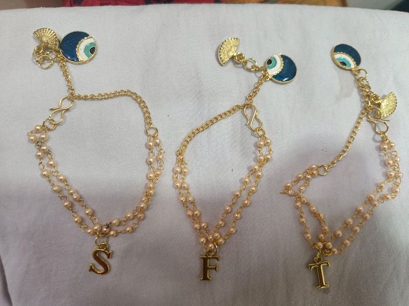 EVILEYE WITH INITIAL CHARM BRACELET
