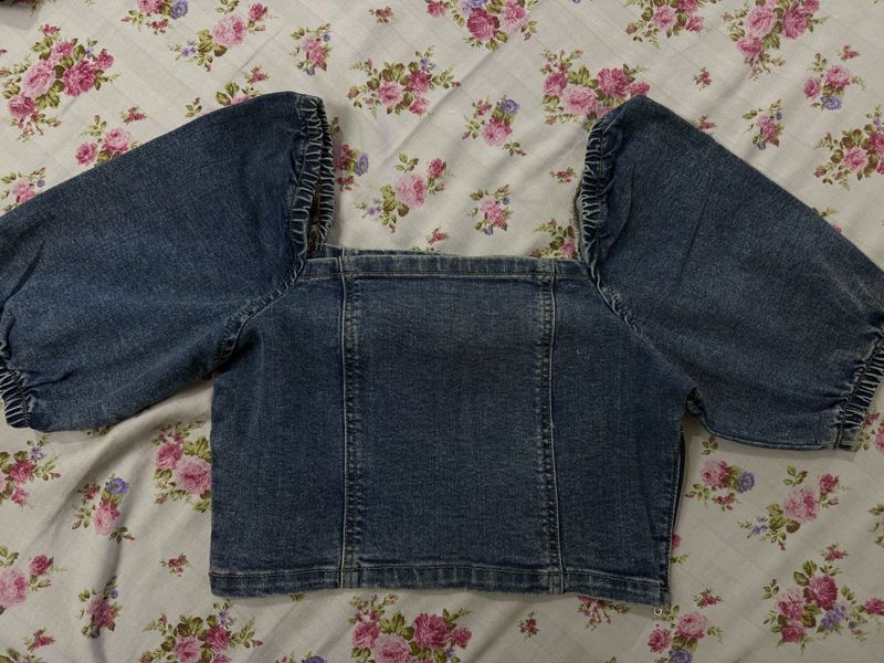 Madame denim crop top