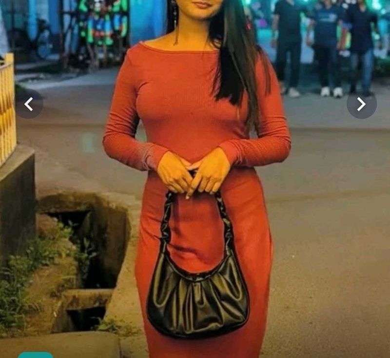 Elegant Burgundy Long Sleeve Dress