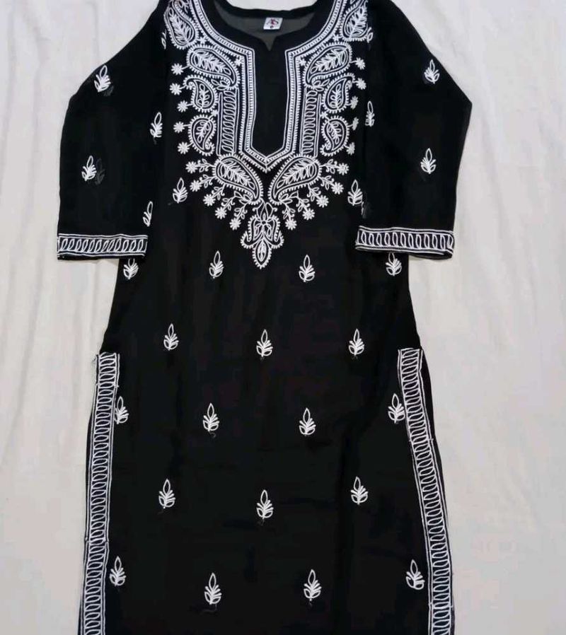 Black Embroidered Kurti