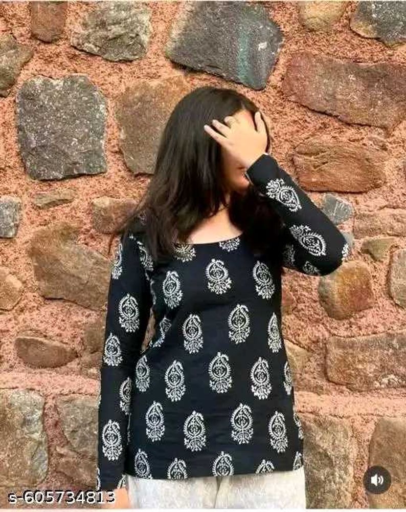 Black Printed Kurta