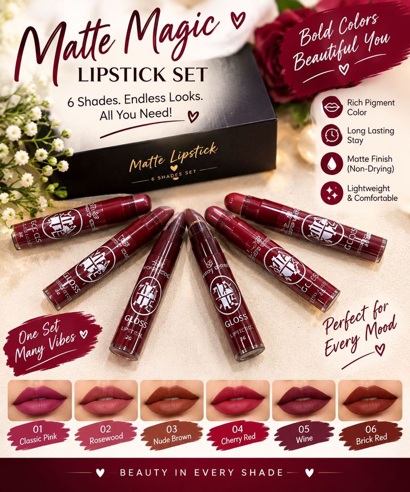 matte liquid lipstick with lip cryon on tip.