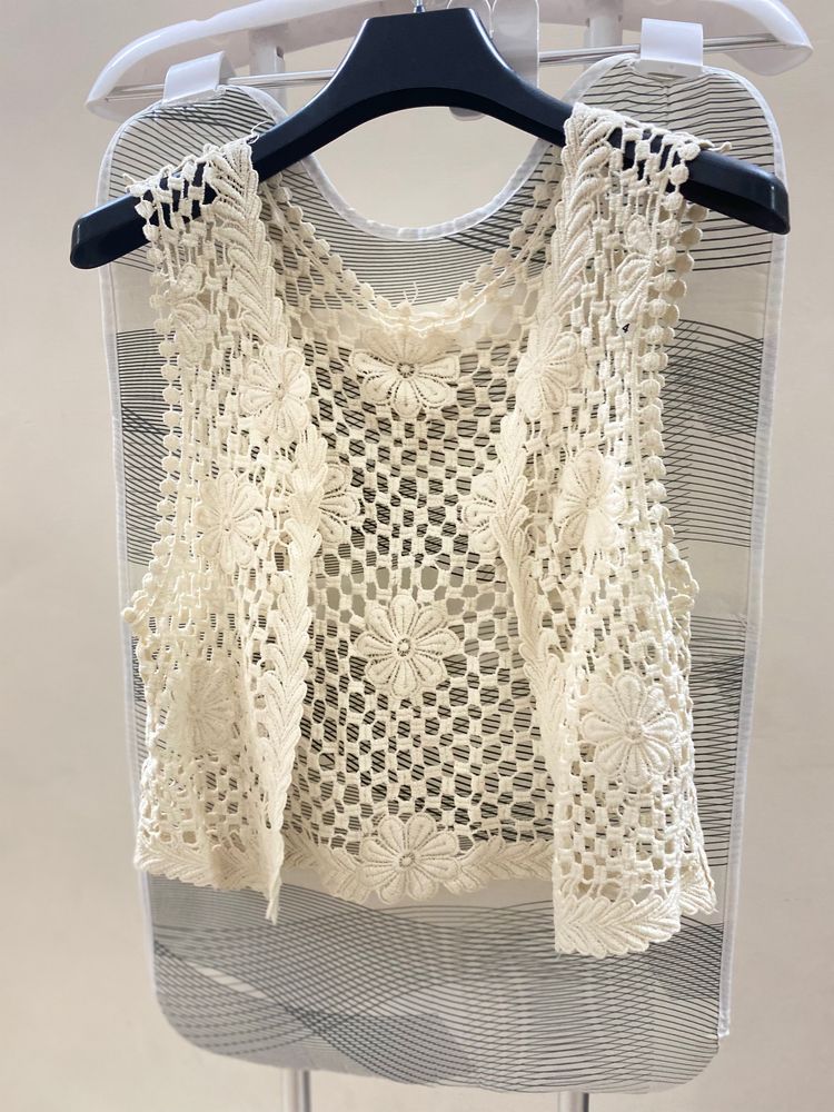 Boho Crochet Flower Vest