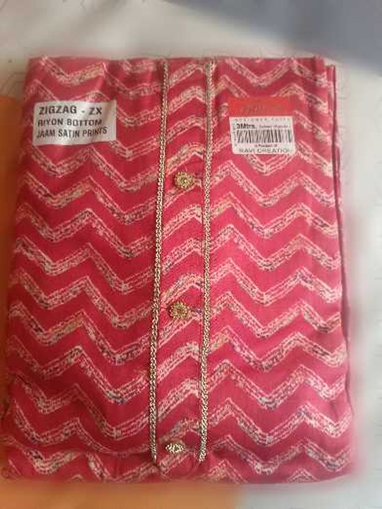 Red Zigzag Dress Material