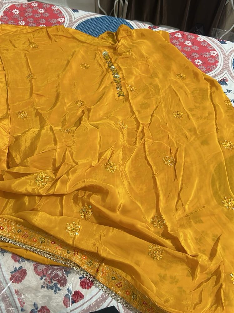 Yellow Embroidered Kurta Set