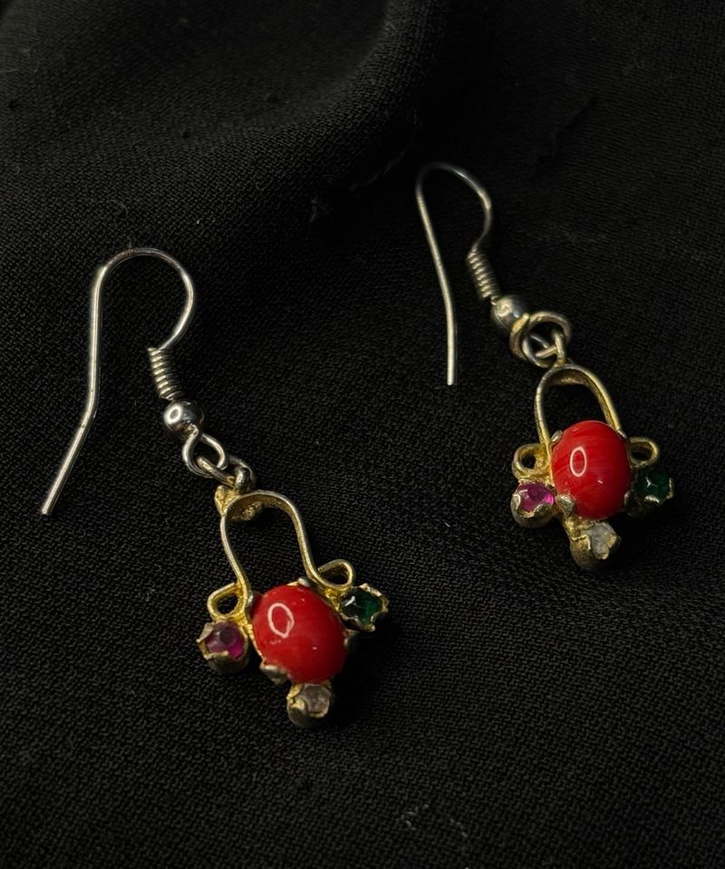 Red Gemstone Earrings😍