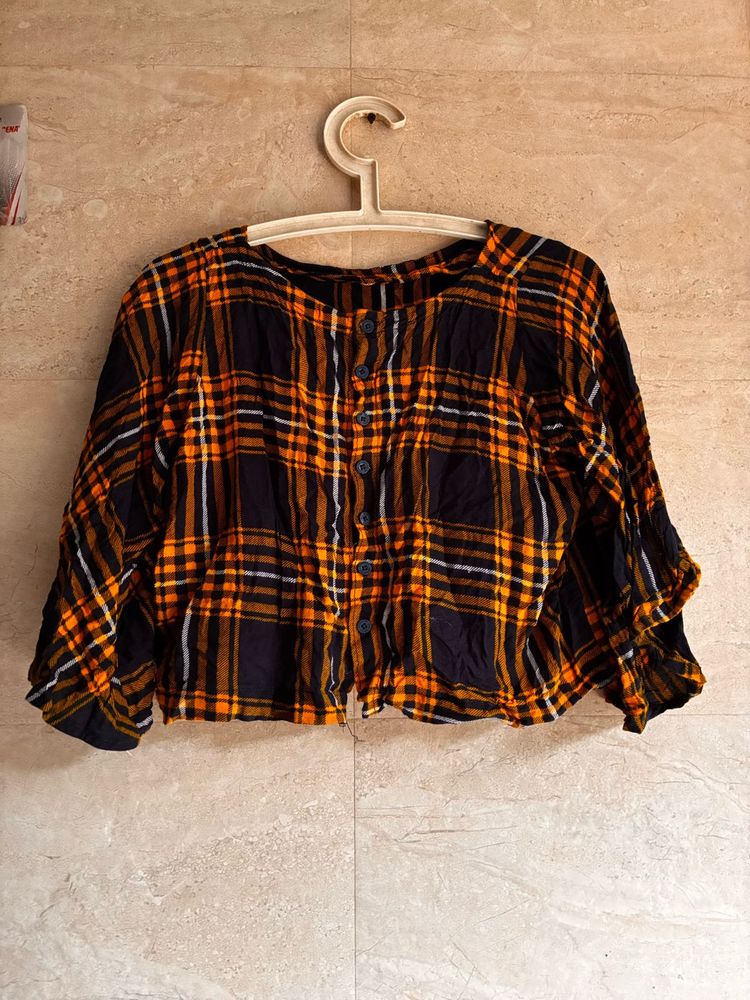 Women's Plaid Cropped Top