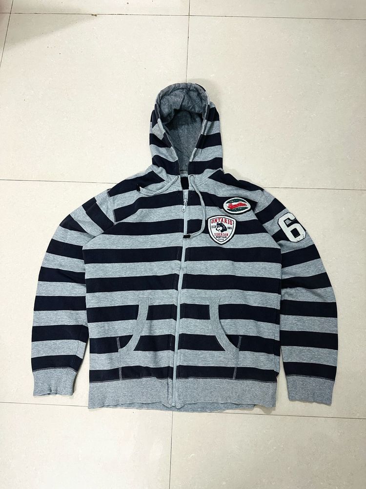 Striped Zip-Up Hoodie 🇺🇸