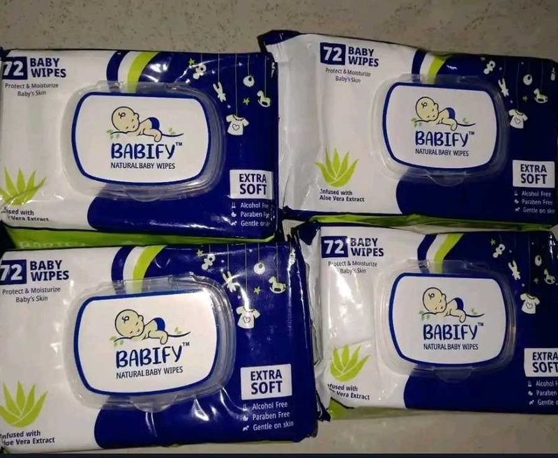 BABIFY Natural Baby Wipes (4 Packs)