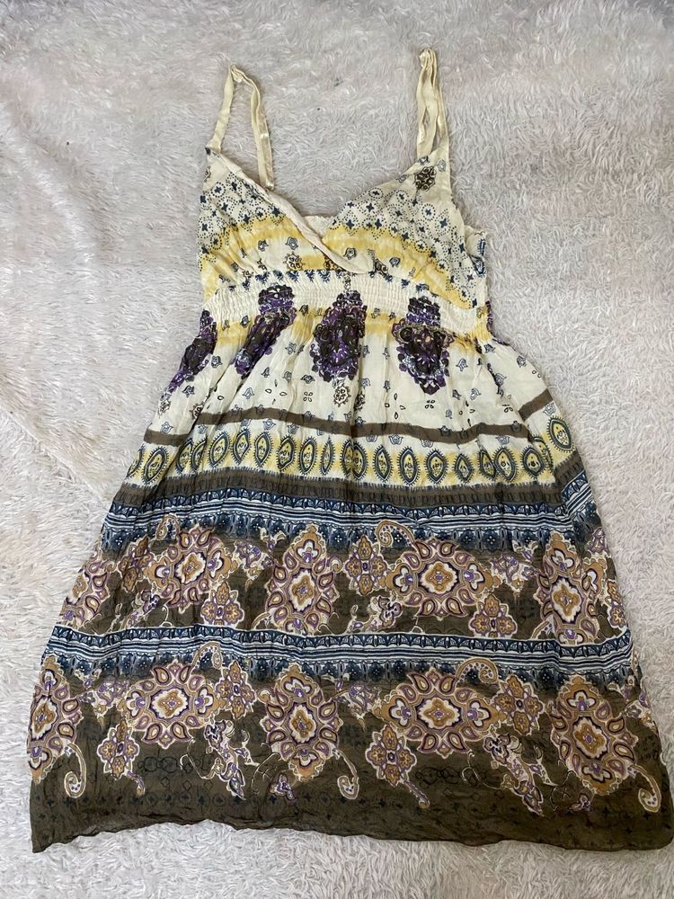 Y2K Boho Print Summer Dress