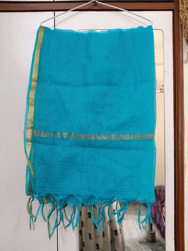 Srishti Sky Blue Kota Doria Dupatta