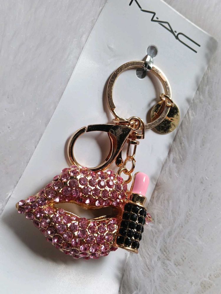 Mac Glamorous Lip &amp; Lipstick Keychain ♥️💕