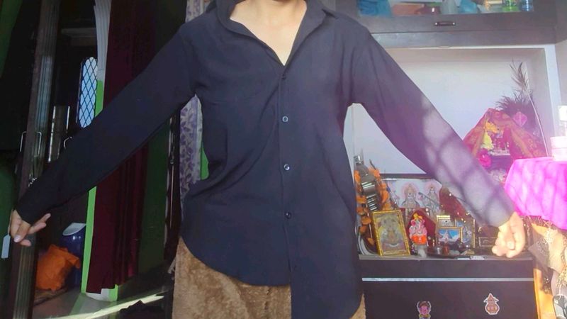 Men's Classic Black Long Sleeve Shirt