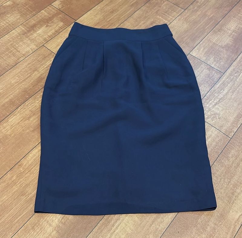 Classic Navy Blue Pencil Skirt