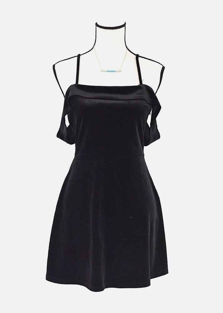Chic Black Velvet Mini Dress