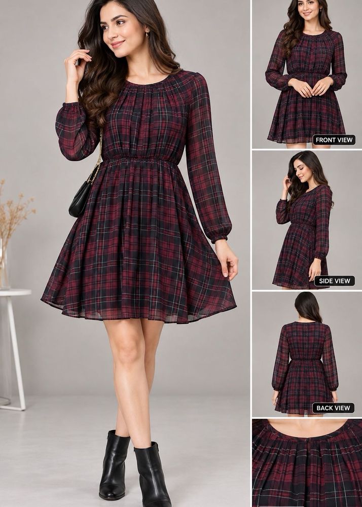 Mango Chic Plaid Mini Dress