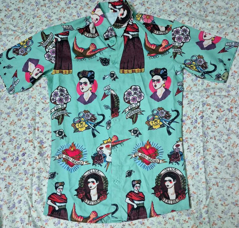 Frida Kahlo Graphic Print Shirt