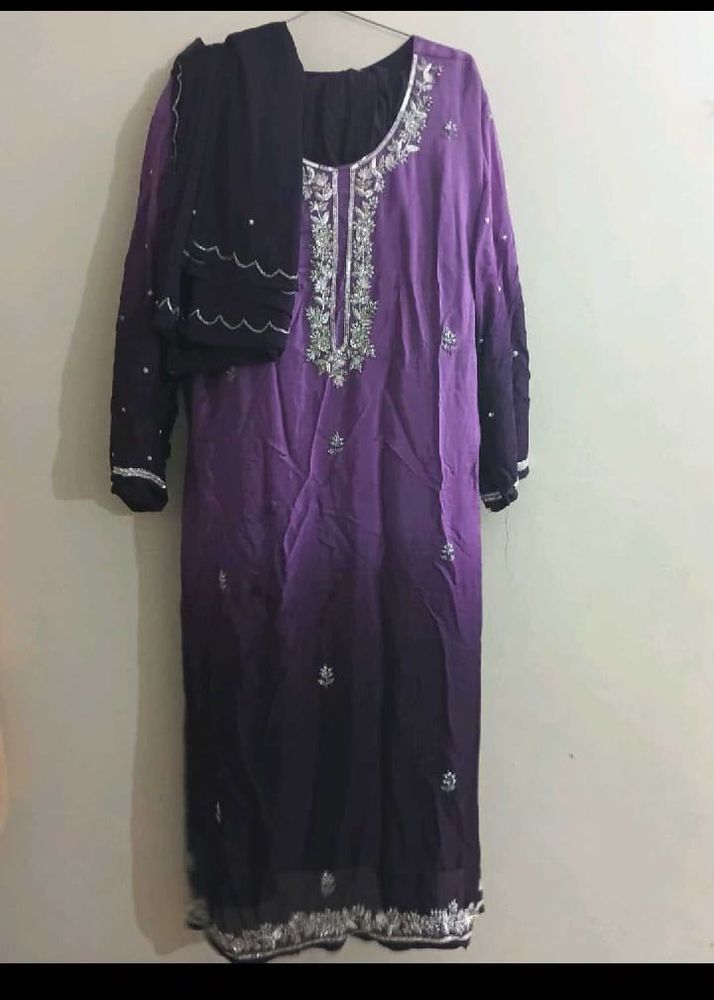 Elegant Purple Ombre Salwar Suit