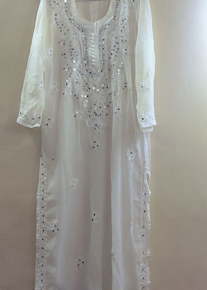 chikankari Kurta with Mirror Work and inner