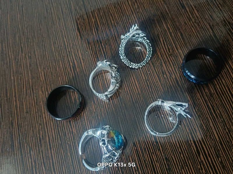 Set of 7 rings gothik + versatile ring
