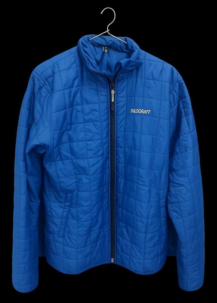 Men's Blue Quilted Zip-Up Jacket