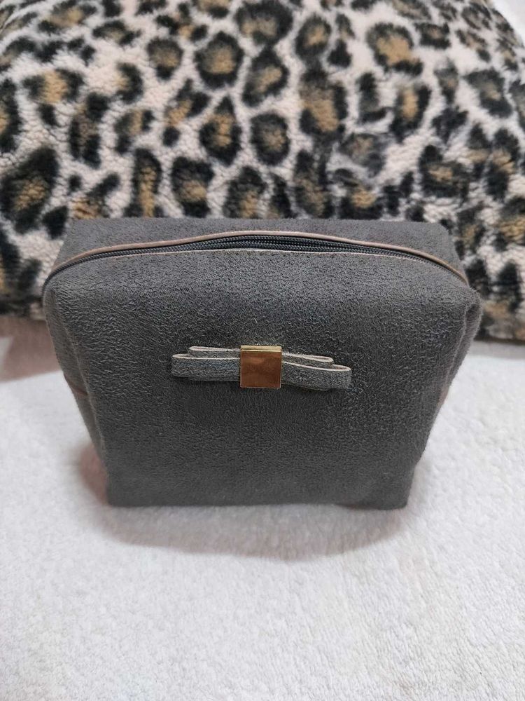 Stylish Grey Makeup Pouch